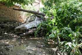 سیل روستای سیجان (آدران) جاده چالوس